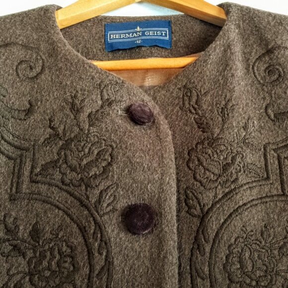 Vintage Herman Geist Brown Embroidered Wool Jacket - Picture 3 of 7